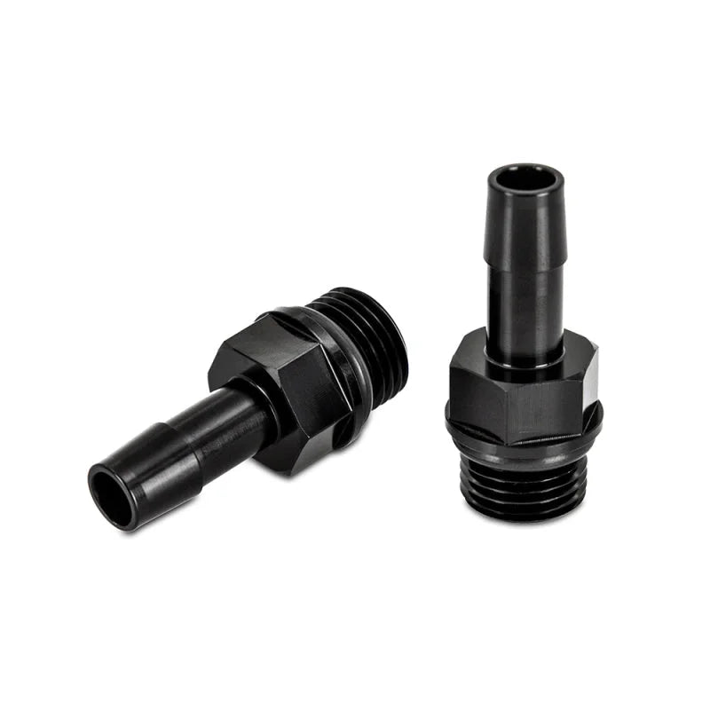 Mishimoto 2pcs M16x1.5 3/8in Aluminum Catch Can Fitting Black - Side View