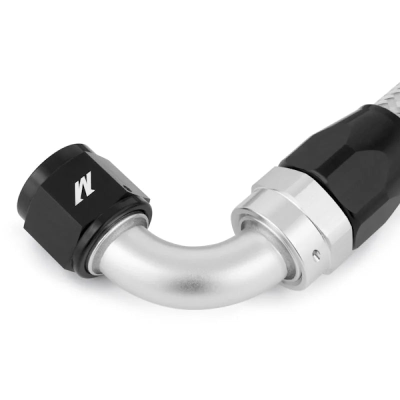 Mishimoto 3 Ft Stainless Steel Braided Hose w/ -10AN Fittings - Side View