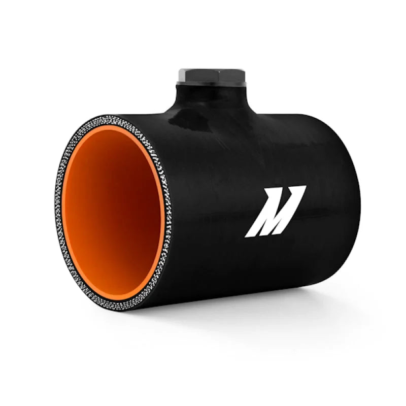 Mishimoto 3.0in Black Silicone Coupler w/ 1/8in NPT Bung - Installation View