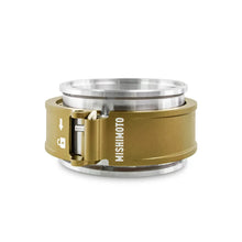Load image into Gallery viewer, Mishimoto 3.0in Quick Release Clamp Assembly - Gold - Side View