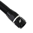 Load image into Gallery viewer, Mishimoto 3Ft Stainless Steel Braided Hose w/ -10AN Straight/90 Fittings - Black - Side View