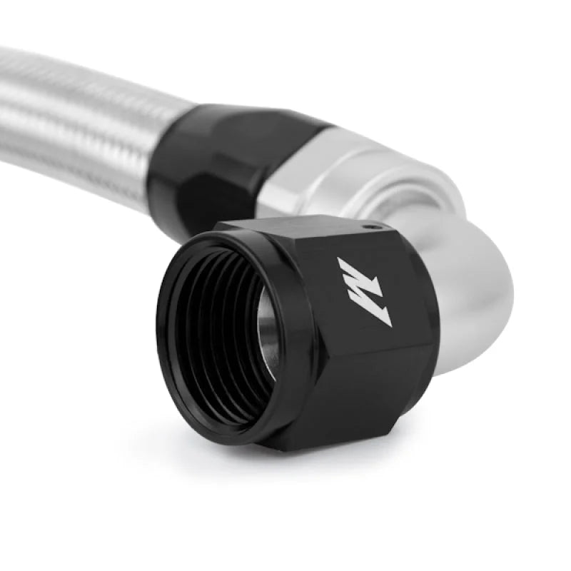 Mishimoto 4 Ft Stainless Steel Braided Hose w/ -10AN Fittings - Side View