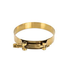 Load image into Gallery viewer, Mishimoto 4 Inch Stainless Steel T-Bolt Clamps - Gold - Main Product View