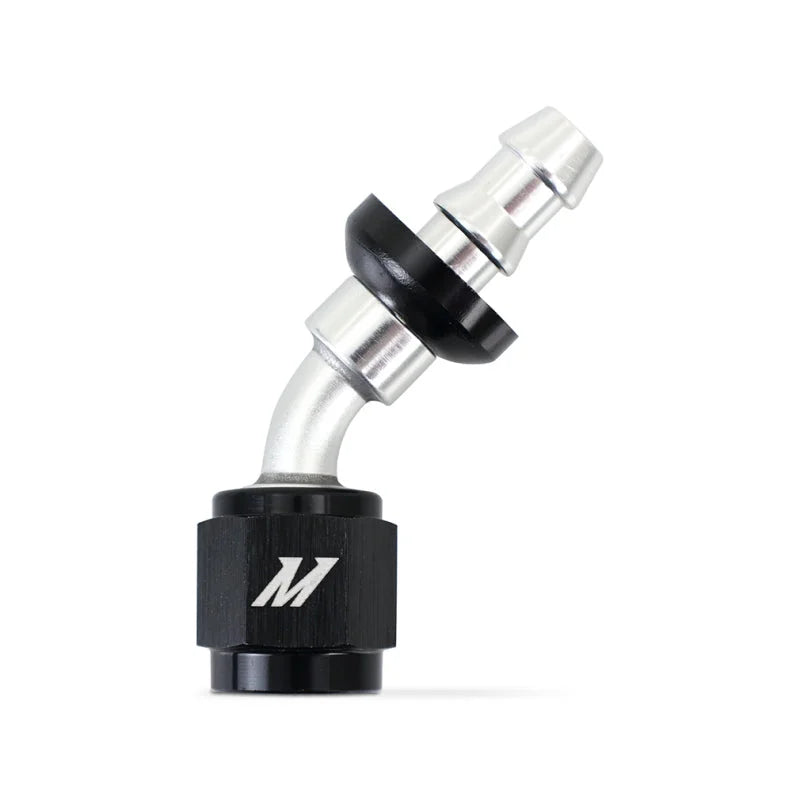 Mishimoto 45 Degree Push Lock Fitting - 4AN - Main Product View
