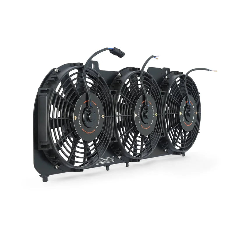 Mishimoto 89-01 Jeep Cherokee XJ 4.0L Performance Aluminum Fan Shroud w/ Controller - Black - Side View