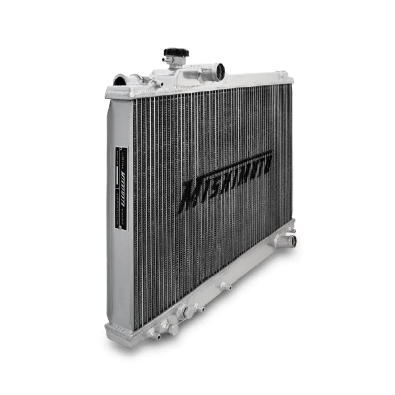 Mishimoto 93-98 Toyota Supra 3 Row Turbo Manual X-LINE (Thicker Core) Aluminum Radiator - Side View