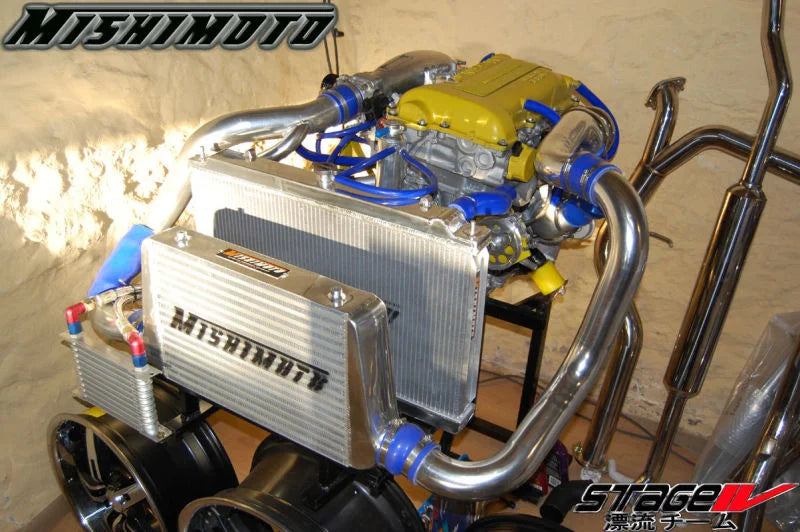 Mishimoto 95-98 Nissan 240sx S14 SR20DET Aluminum Radiator - Back View