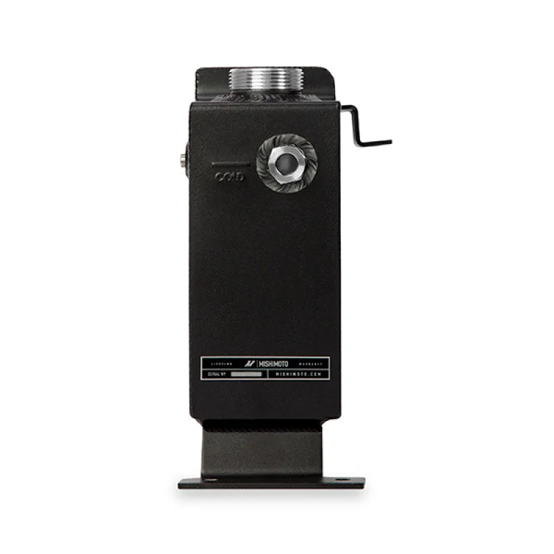 Mishimoto 99-03 Ford 7.3L Powerstroke Aluminum Degas Tank - Micro-Wrinkle Black - Side View