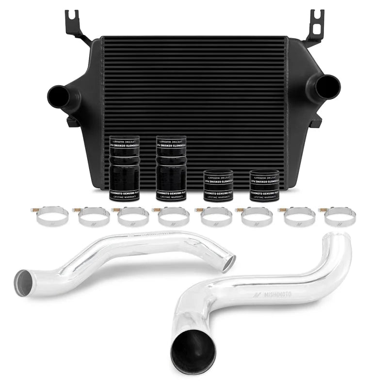 Mishimoto 99-03 Ford 7.3L Powerstroke PSD Black Intercooler Kit w/ Polished Pipes - Main Product View