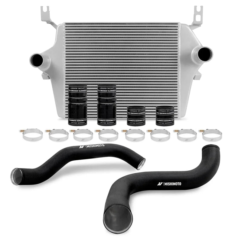 Mishimoto 99-03 Ford 7.3L Powerstroke PSD Silver Intercooler Kit w/ Black Pipes - Main Product View