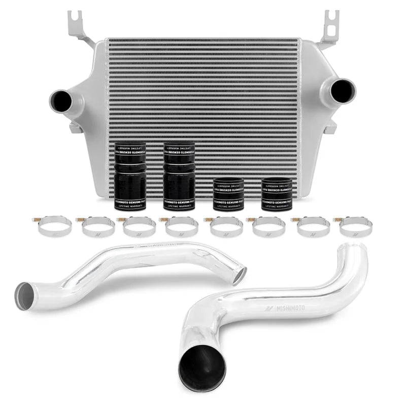 Mishimoto 99-03 Ford 7.3L Powerstroke PSD Silver Intercooler Kit w/ Polished Pipes - Main Product View