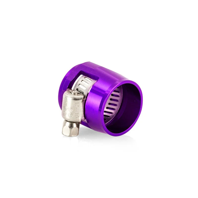 Mishimoto Aluminum -12AN Hex Finishers - Purple - Side View