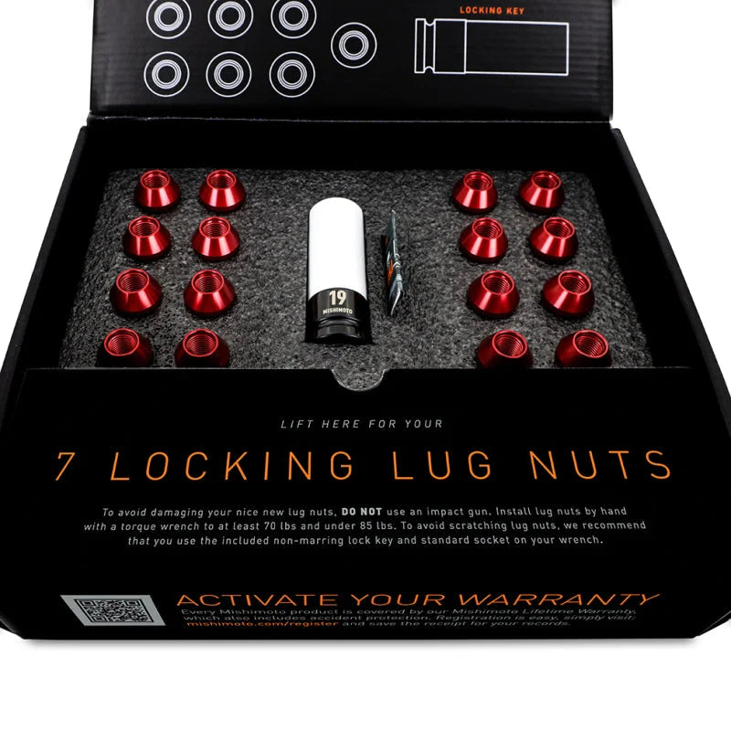 Mishimoto Aluminum Locking Lug Nuts 1/2 X 20 23pc Set Blue - Installation View