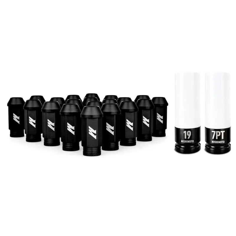Mishimoto Aluminum Locking Lug Nuts M12x1.5 20pc Set Black - Main Product View