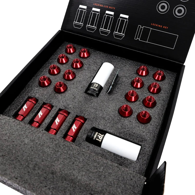 Mishimoto Aluminum Locking Lug Nuts M12x1.5 20pc Set Silver - Side View