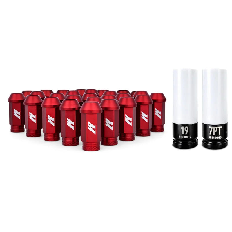 Mishimoto Aluminum Locking Lug Nuts M12x1.5 27pc Set Red - Main Product View