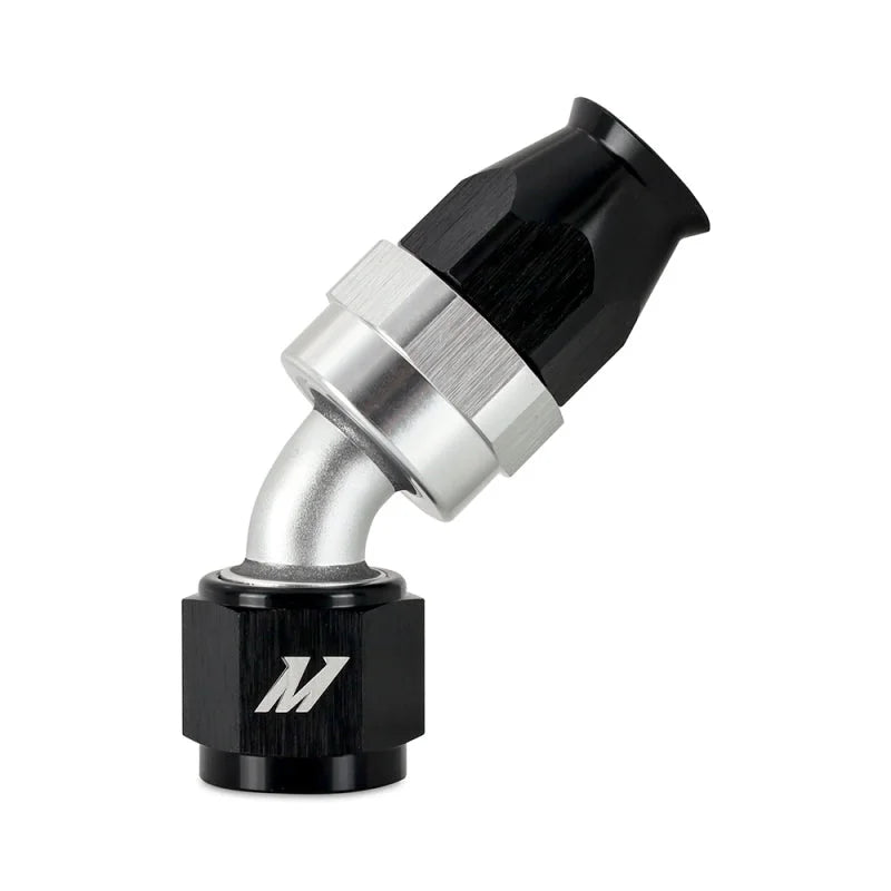 Mishimoto Aluminum PTFE -8AN 45 Degree Fitting Black - Main Product View