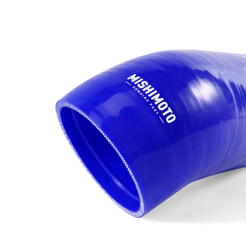 Mishimoto BMW E90/E92 w/ N52 Engine Blue Silicone Intake Boot - Side View