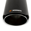 Load image into Gallery viewer, Mishimoto Carbon Fiber Muffler Tip 3in Inlet 4in Outlet Polished - Side View