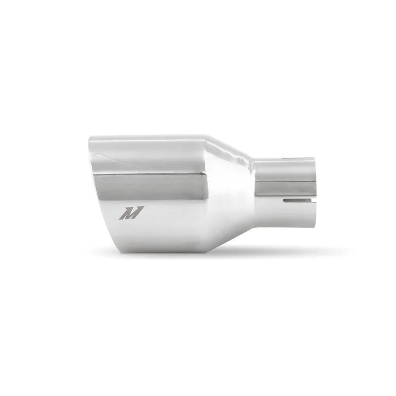 Mishimoto Clamp-on Double Wall Exhaust Tip 2.5 Inlet Slash Cut - polished - Detail View