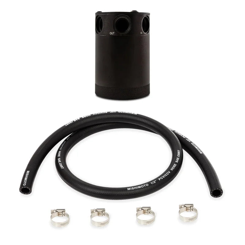 Mishimoto Compact Baffled Oil Catch Can - 3-Port - Side View
