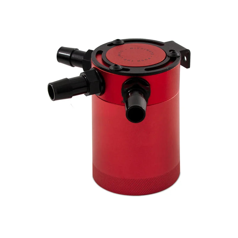 Mishimoto Compact Baffled Oil Catch Can 3-Port - Red - Main Product View
