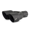 Load image into Gallery viewer, Mishimoto Dual Offset Tips 2.5in Inlet 3in Outlet Slash Cut - Black - Main Product View