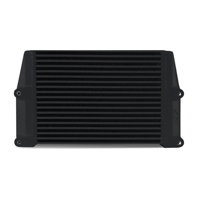 Mishimoto Heavy-Duty Oil Cooler - 10in. Same-Side Outlets - Black - Side View