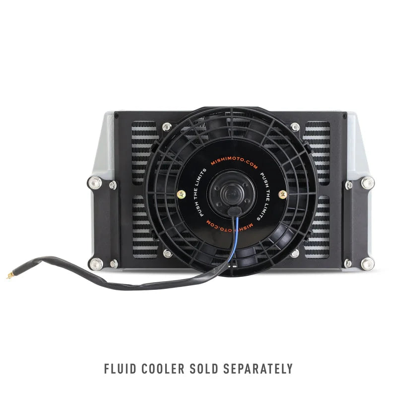 Mishimoto Heavy-Duty Oil Cooler - 10in. Same-Side Outlets - Silver - Side View