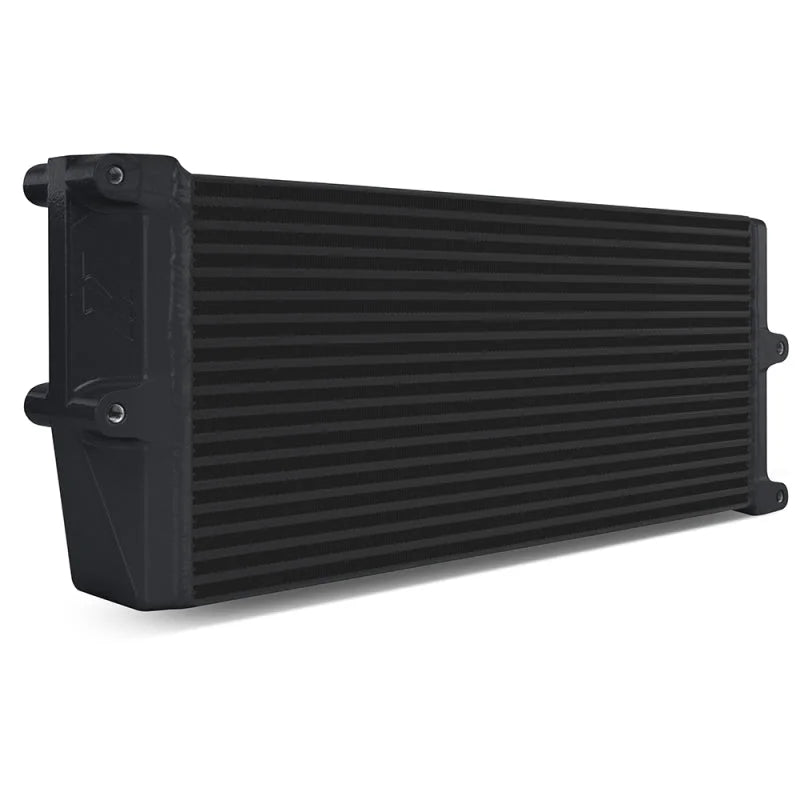 Mishimoto Heavy-Duty Oil Cooler - 17in. Opposite-Side Outlets - Black - Main Product View