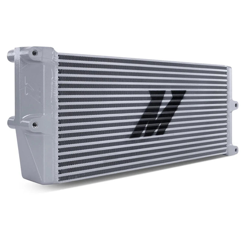 Mishimoto Heavy-Duty Oil Cooler - 17in. Opposite-Side Outlets - Silver - Main Product View