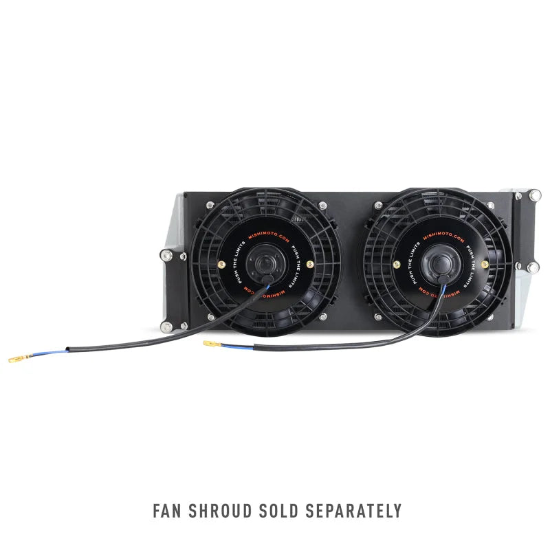 Mishimoto Heavy-Duty Oil Cooler - 17in. Opposite-Side Outlets - Silver - Side View
