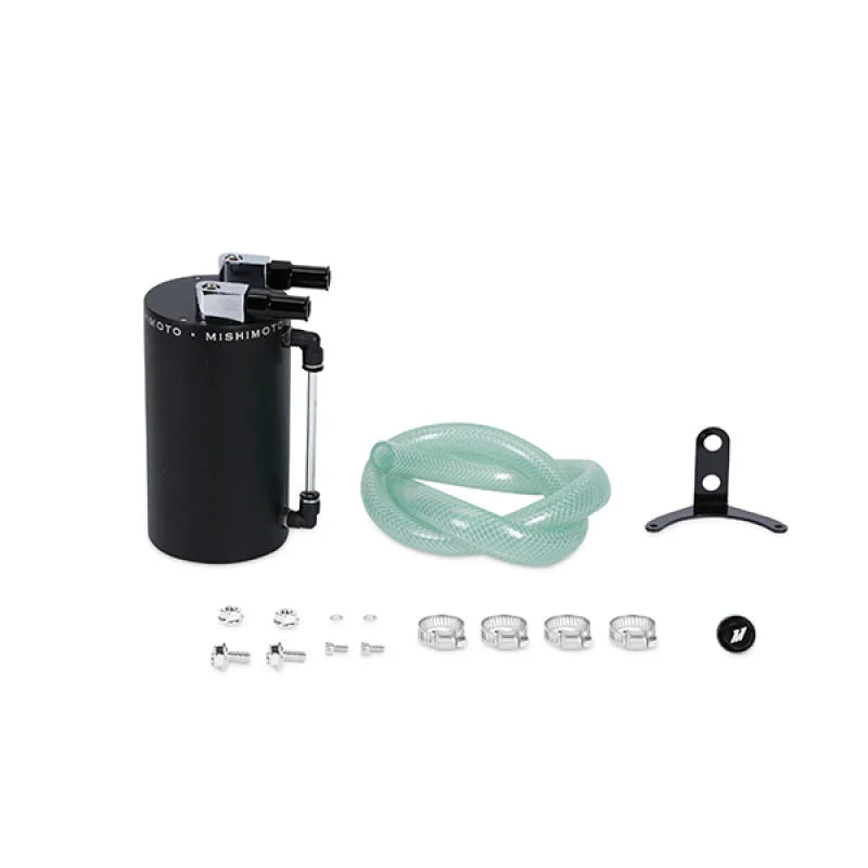Mishimoto Large Aluminum Oil Catch Can - Wrinkle Black - Main Product View