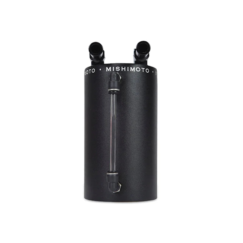 Mishimoto Large Aluminum Oil Catch Can - Wrinkle Black - Back View