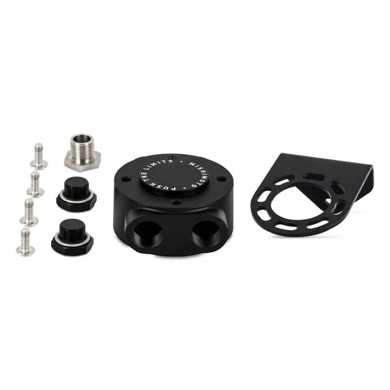 Mishimoto M20 x 1.5 - Remote Oil Filter Mount - Black - Main Product View
