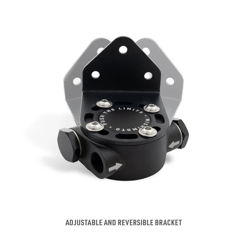 Mishimoto M20 x 1.5 - Remote Oil Filter Mount - Black - Side View