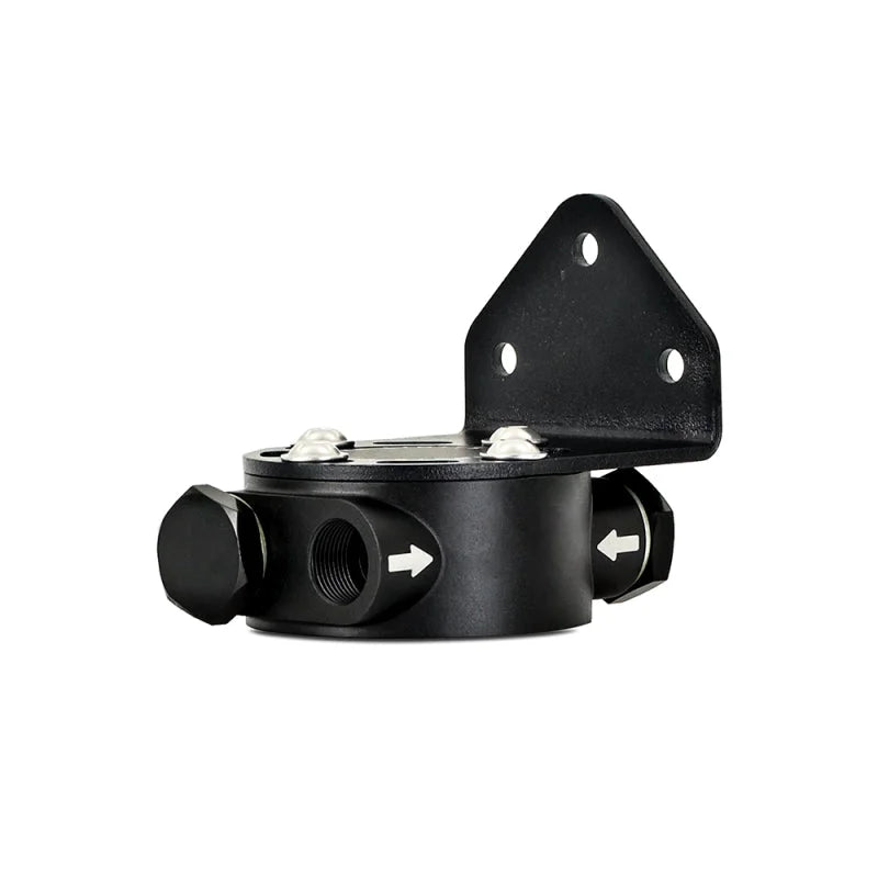 Mishimoto M20 x 1.5 - Remote Oil Filter Mount - Black - Back View