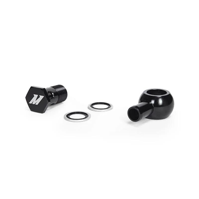 Mishimoto M20 x 5/8 Straight Black Banjo Fitting w/ Bolt - Detail View