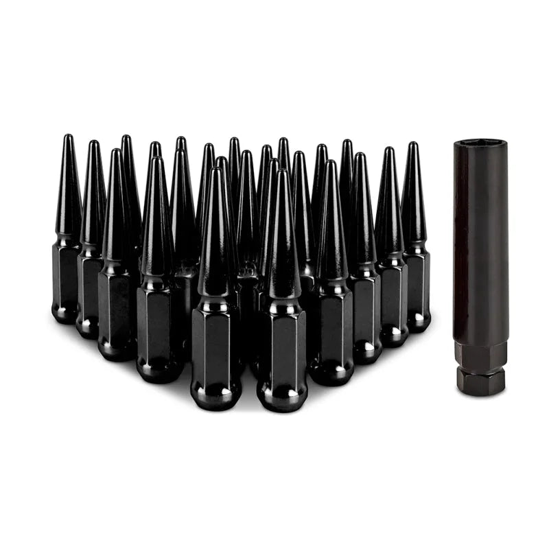 Mishimoto Mishimoto Steel Spiked Lug Nuts M12 x 1.5 24pc Set Black - Main Product View