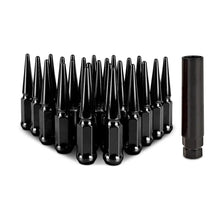 Load image into Gallery viewer, Mishimoto Mishimoto Steel Spiked Lug Nuts M14 x 1.5 24pc Set Black - Main Product View