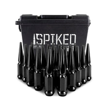 Load image into Gallery viewer, Mishimoto Mishimoto Steel Spiked Lug Nuts M14 x 1.5 24pc Set Black - Installation View