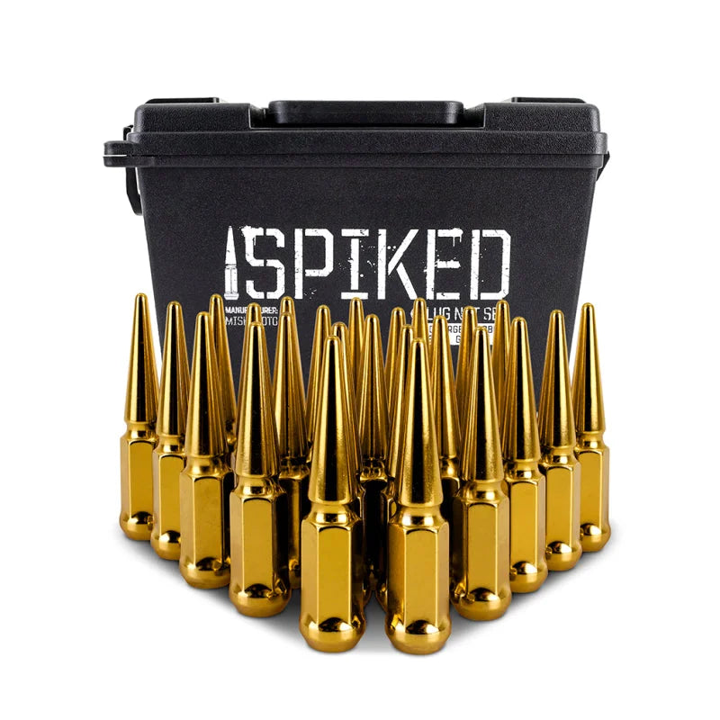 Mishimoto Mishimoto Steel Spiked Lug Nuts M14 x 1.5 24pc Set Gold - Side View