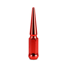 Load image into Gallery viewer, Mishimoto Mishimoto Steel Spiked Lug Nuts M14 x 1.5 24pc Set Red - Side View