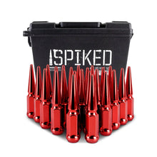 Load image into Gallery viewer, Mishimoto Mishimoto Steel Spiked Lug Nuts M14 x 1.5 24pc Set Red - Installation View