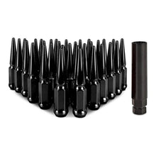 Load image into Gallery viewer, Mishimoto Mishimoto Steel Spiked Lug Nuts M14 x 1.5 32pc Set Black - Main Product View