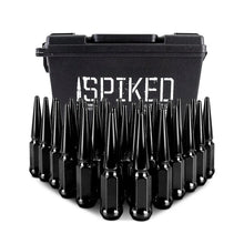 Load image into Gallery viewer, Mishimoto Mishimoto Steel Spiked Lug Nuts M14 x 1.5 32pc Set Black - Side View