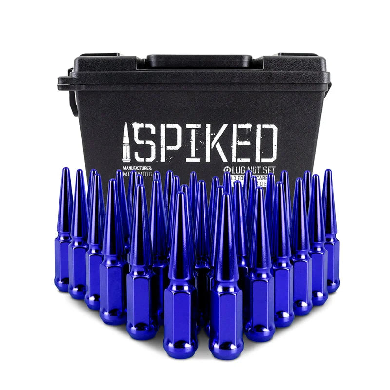 Mishimoto Mishimoto Steel Spiked Lug Nuts M14 x 1.5 32pc Set Blue - Installation View