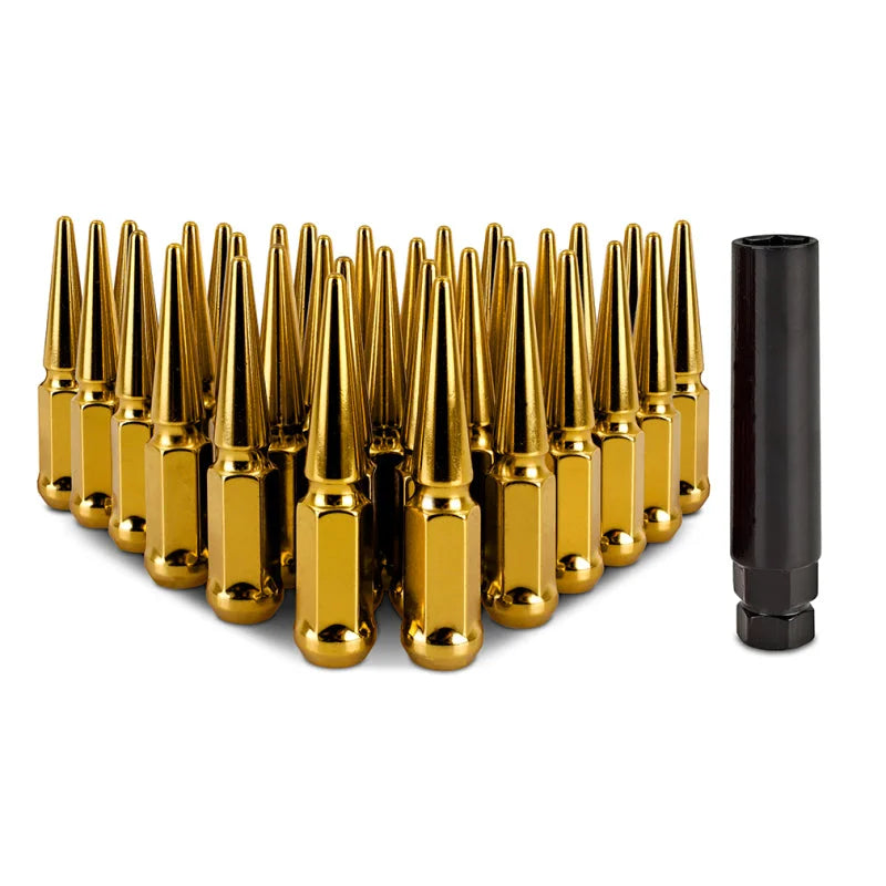 Mishimoto Mishimoto Steel Spiked Lug Nuts M14 x 1.5 32pc Set Gold - Main Product View