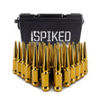 Load image into Gallery viewer, Mishimoto Mishimoto Steel Spiked Lug Nuts M14 x 1.5 32pc Set Gold - Side View
