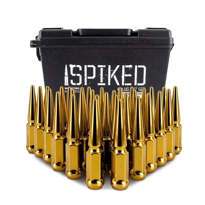 Mishimoto Mishimoto Steel Spiked Lug Nuts M14 x 1.5 32pc Set Gold - Side View